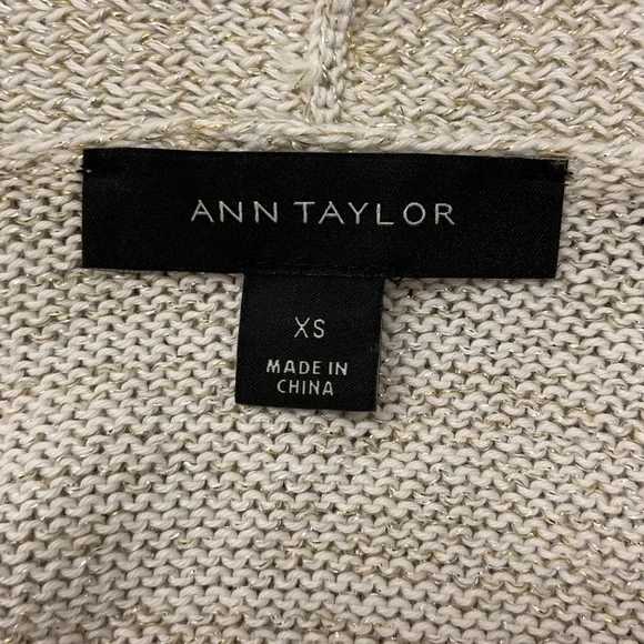 NWOT Ann Taylor Shimmer Fringe Cardigan, Size XS - Picture 3 of 6